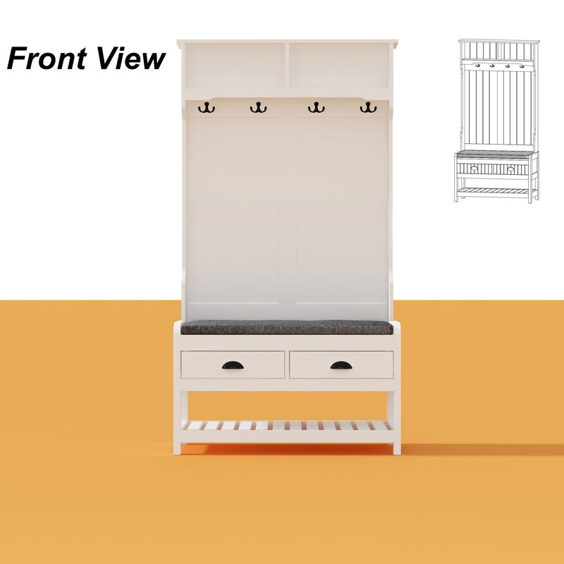 Red Barrel Studio® Modern Hall Tree with Bench and Shoe Storage